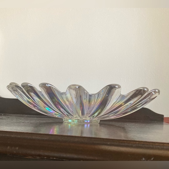 Vintage Federal Glass Celestial Iridescent Starburst 11” Bowl - Picture 3 of 8